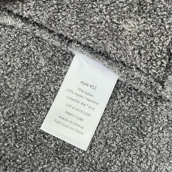 Barefoot Dreams CozyChic Ash Grey Circle Cardigan Size XS S LIKE NEW - Picture 6 of 6